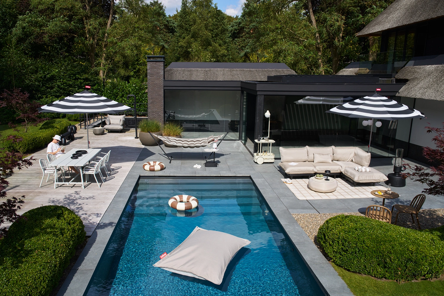 Stripesol parasoll antracit Ø350 cm, inkl. parasollfot - Bild 8