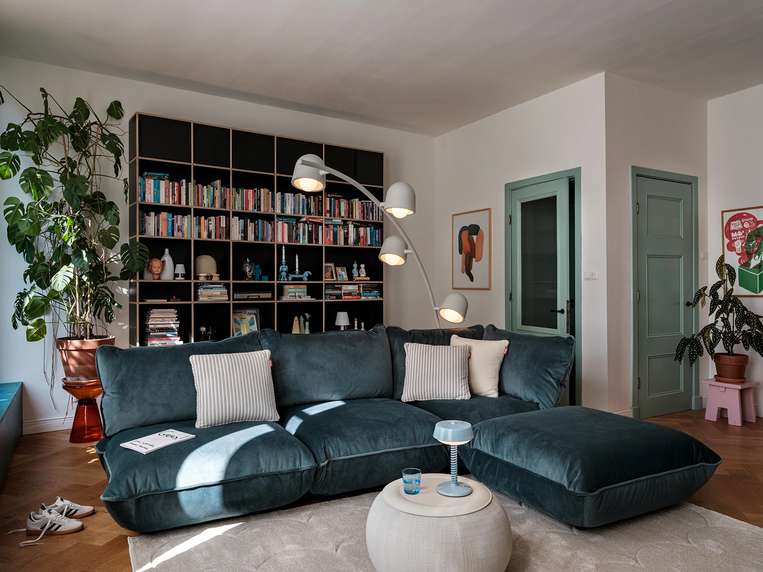 Sumo hörnsoffa Velvet recycled petrol