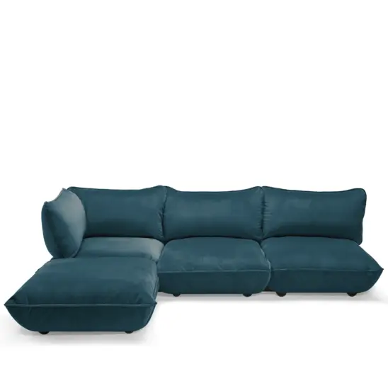 Sumo hörnsoffa Velvet recycled petrol