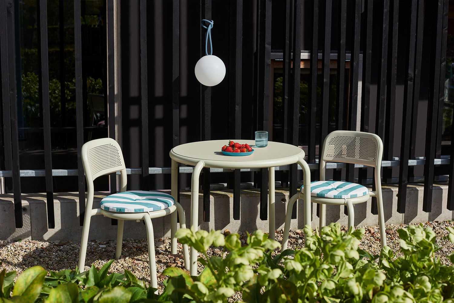 Toní sittdyna stripe azur Ø42 cm