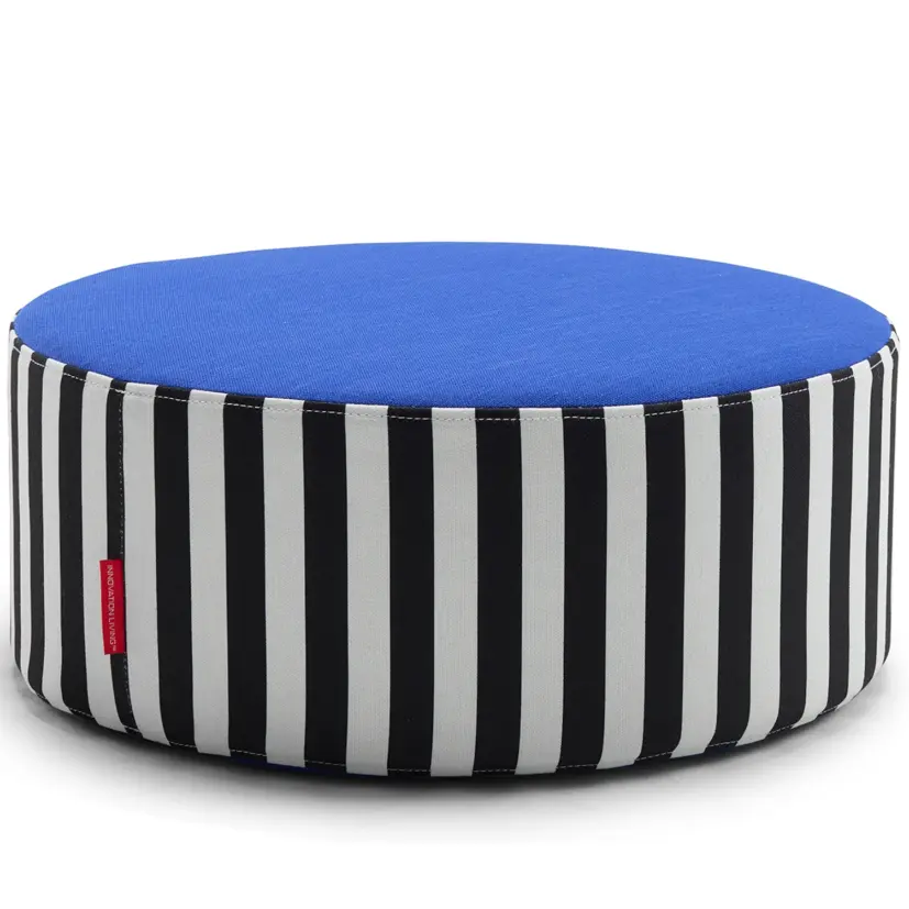 Pauke sittpuff Special stripe/blå, Ø50 cm