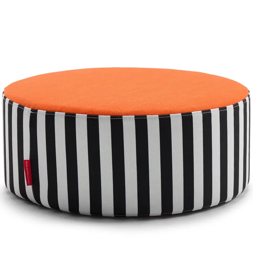 Pauke sittpuff Special stripe/orange, Ø50 cm