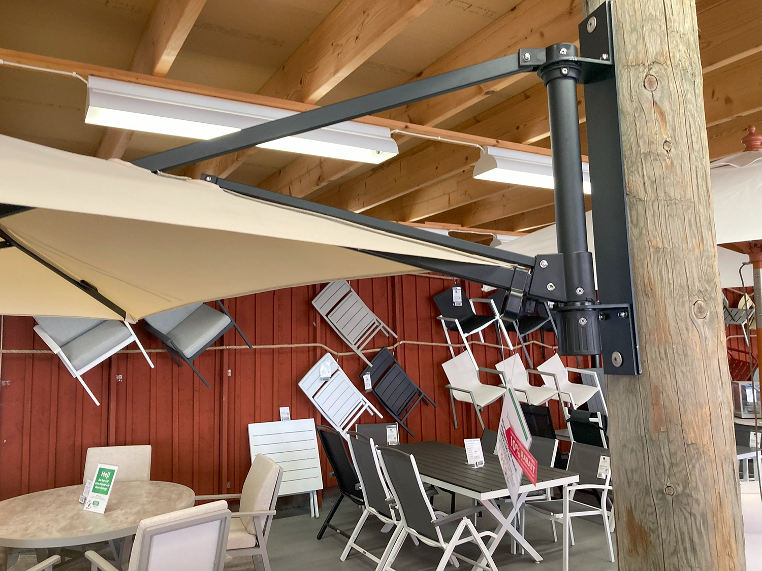 Murano väggparasoll sand 180x180 cm - Bild 13