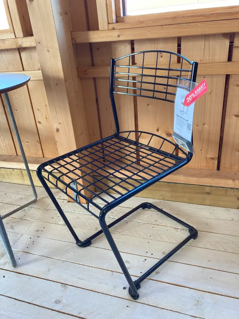 High-Tech stol blank svart, inkl. golvskydd