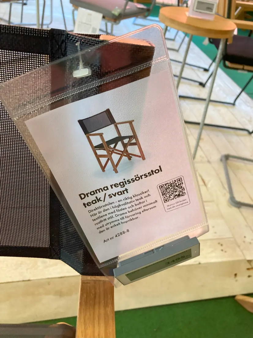 Drama regissörsstol teak/svart