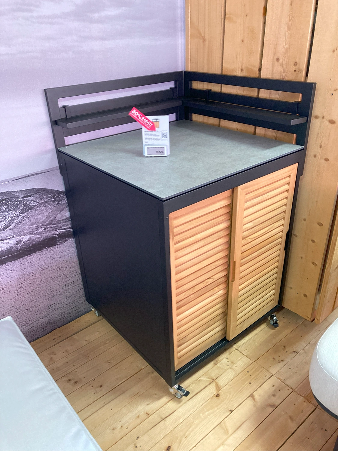 Fornax utekök hörn litet svart/teak