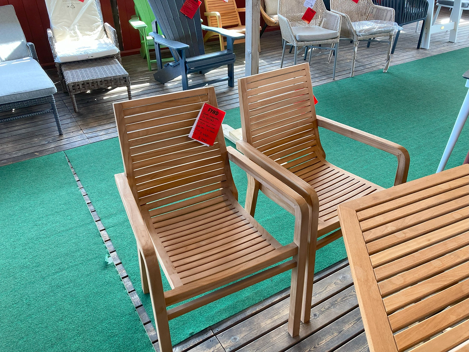 Volos karmstol teak (2-pack)