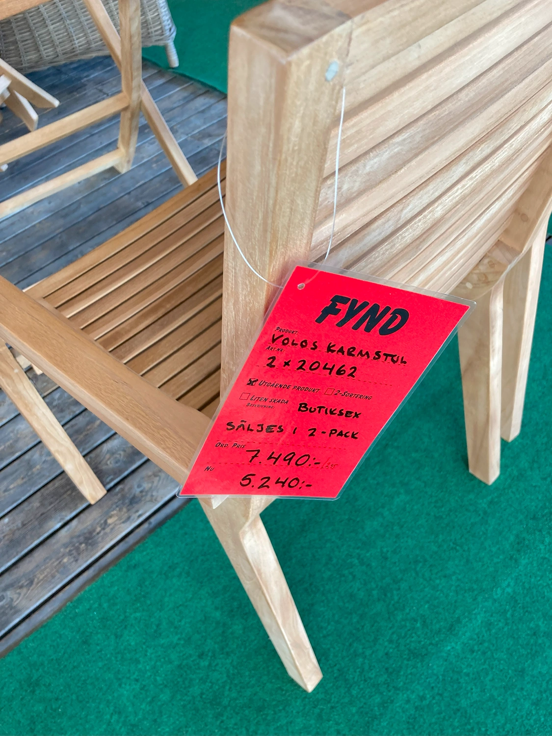 Volos karmstol teak (2-pack) - Bild 4