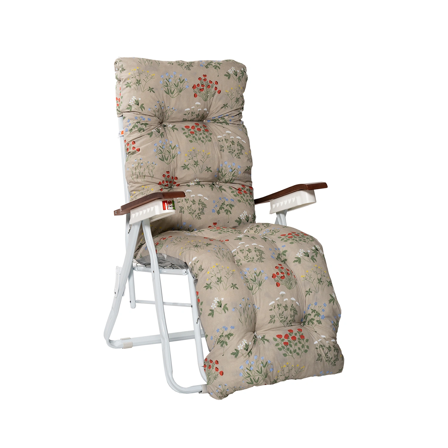 Varax Baden Baden stol med träarmstöd - vit/Meadow