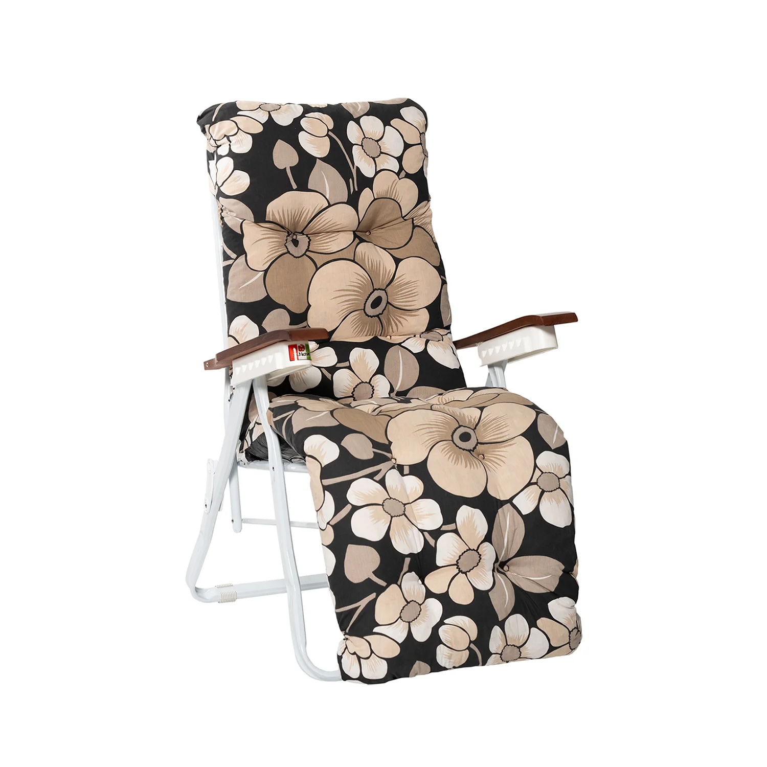 Varax Baden Baden stol med träarmstöd - vit/Nostalgi beige