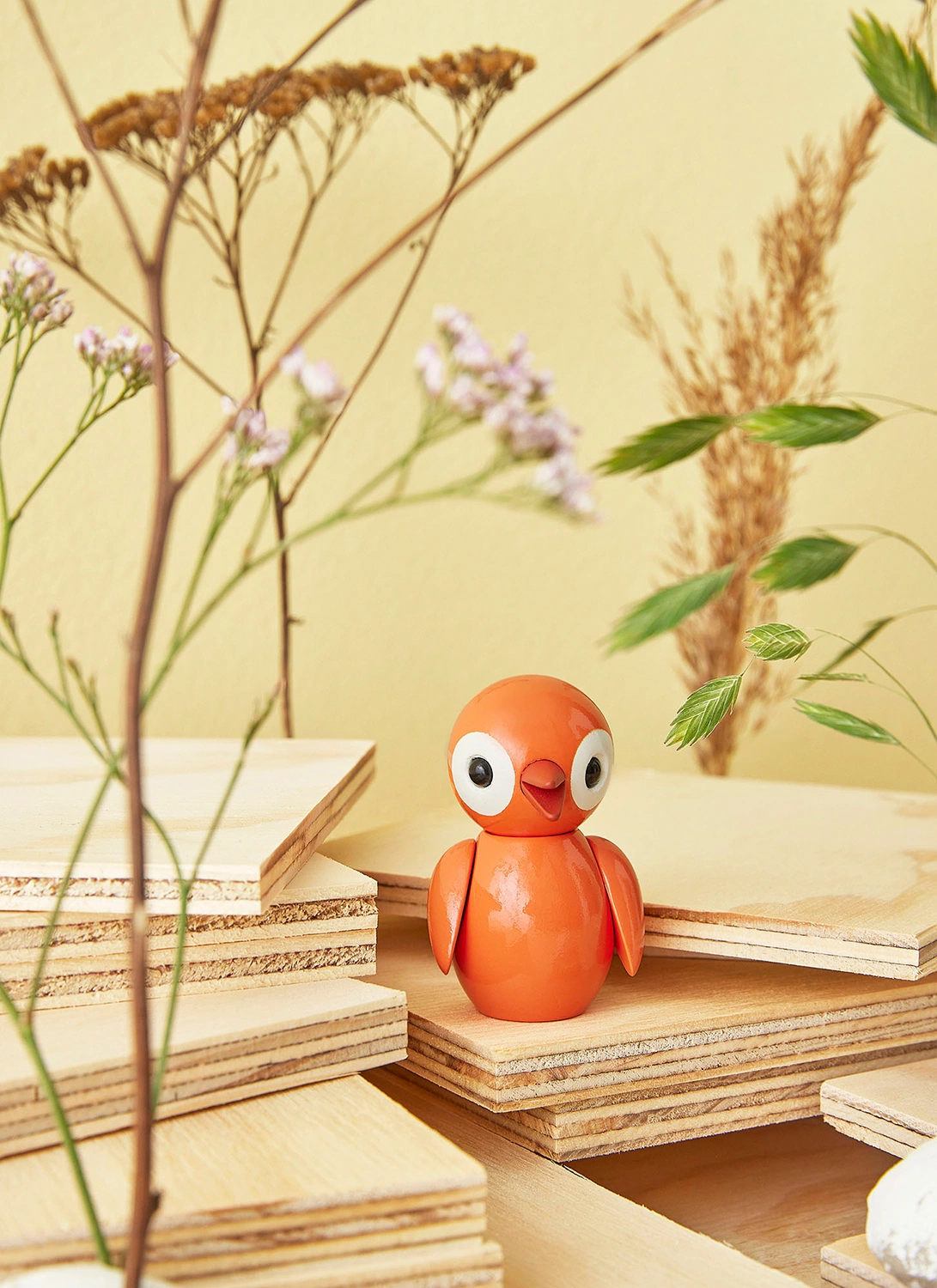 Spring Birds Optimistic Orange trädekoration