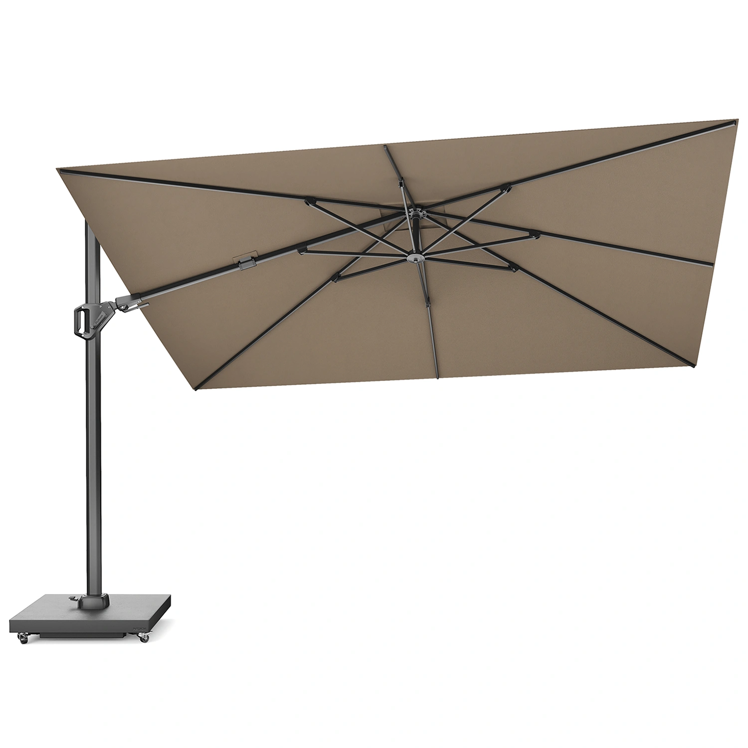 Challenger T² premium hängparasoll - antracit/havana, 260x350 cm