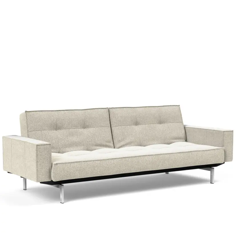 Splitback Chrome bäddsoffa med armstöd