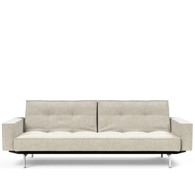 Splitback Chrome bäddsoffa med armstöd