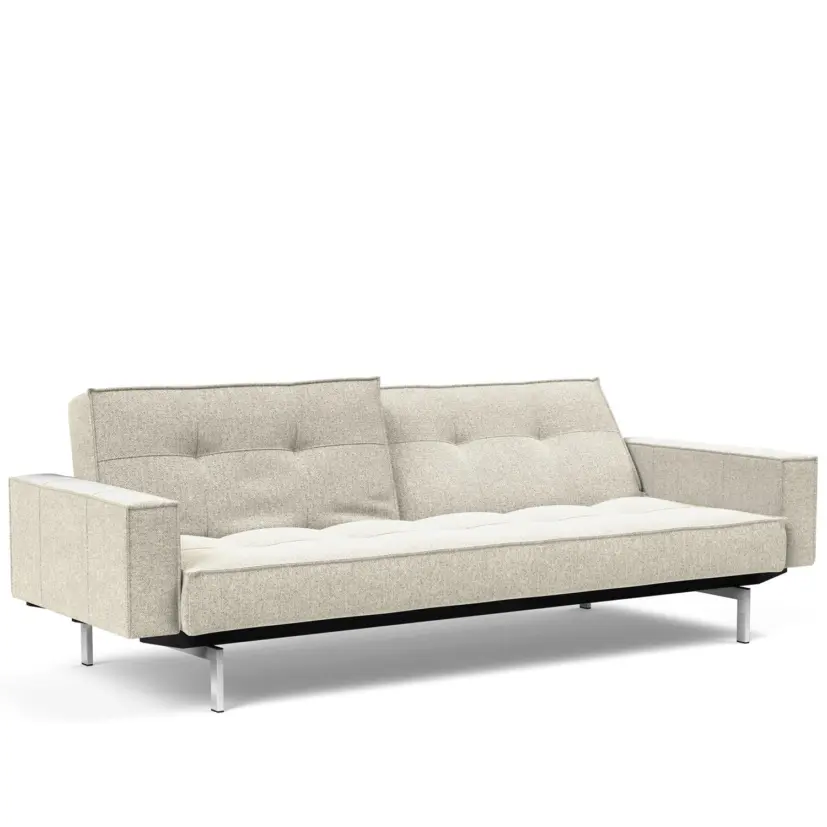Splitback Chrome bäddsoffa med armstöd