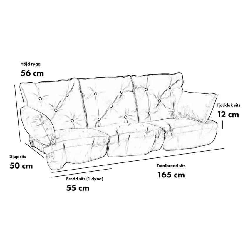 Hammockdynor låg rygg, Blå dralon