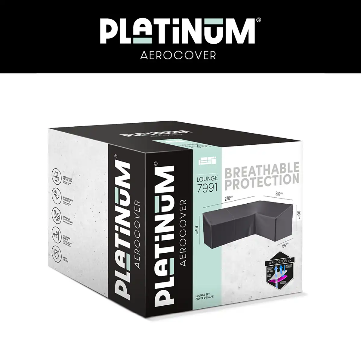 AeroCover hörnsoffskydd - V210/H270 x 85 x H65/90 cm