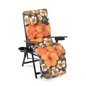 By Kila Baden Baden stol med träarmstöd - svart/nostalgi orange