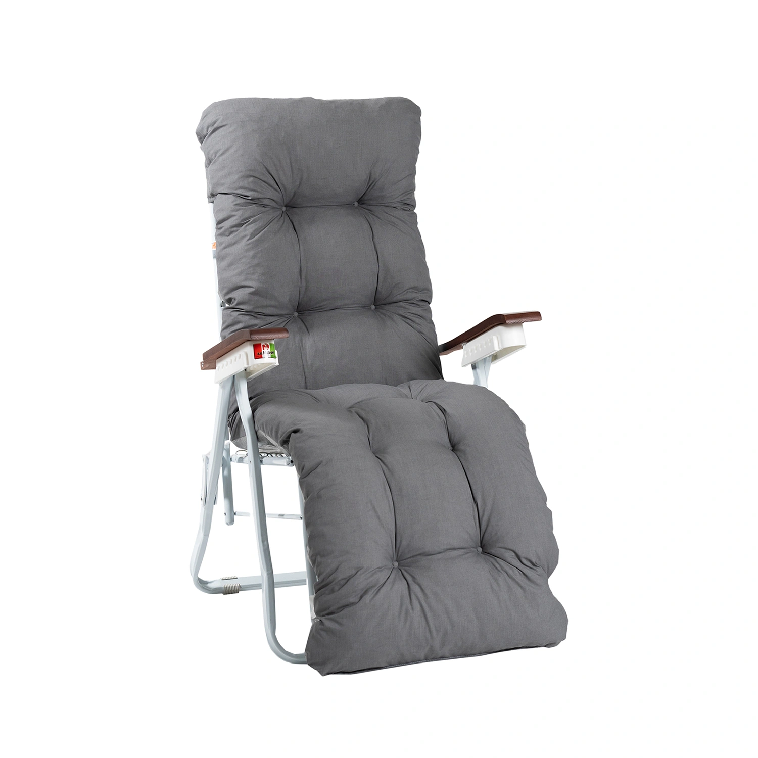 Varax Baden Baden stol med träarmstöd - vit/mörkgrå