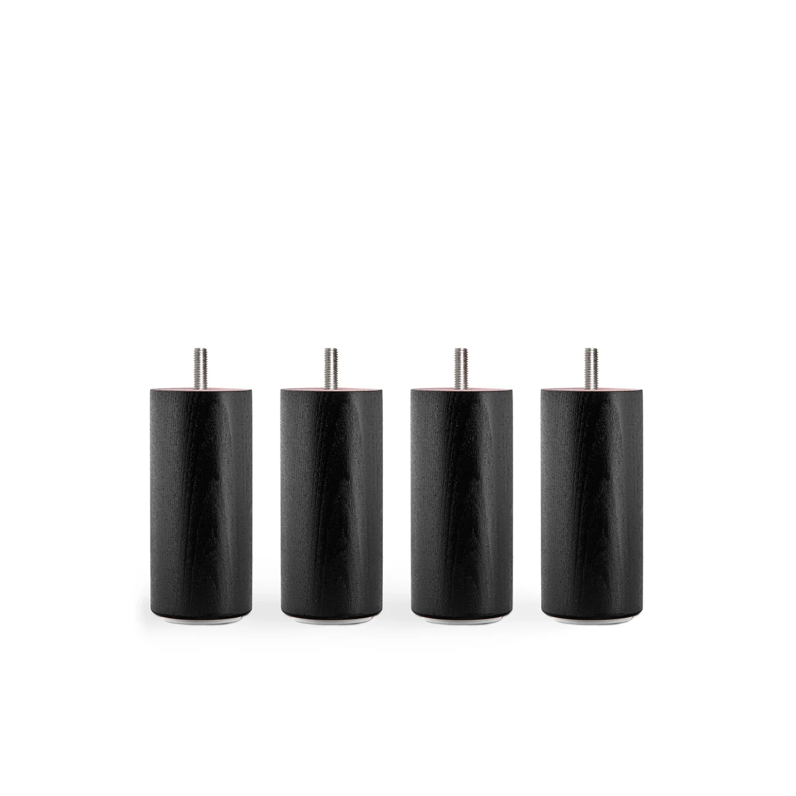 Runda sängben svartlack, 12 cm