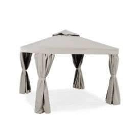 Luxor paviljong i storleken 3x3 m, i färgen sand.