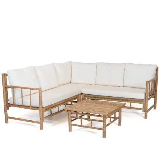 Hörnsoffgrupp bambu/offwhite