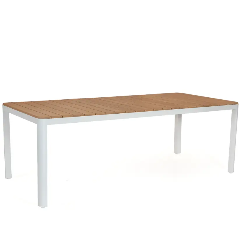 Verona matbord Cream/teak 220x100 cm