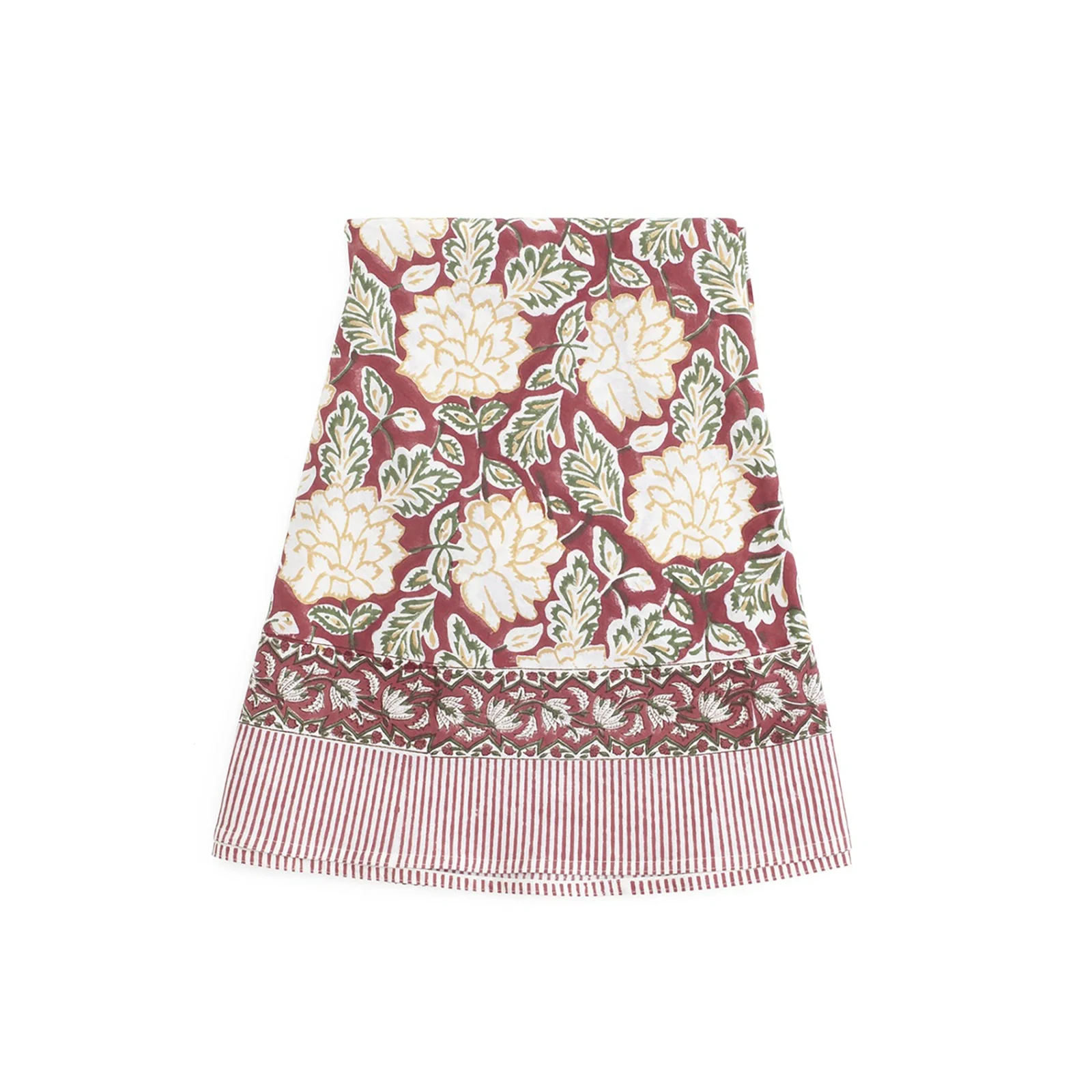 Bordsduk Eko Dahlia röd/grön, Ø220 cm