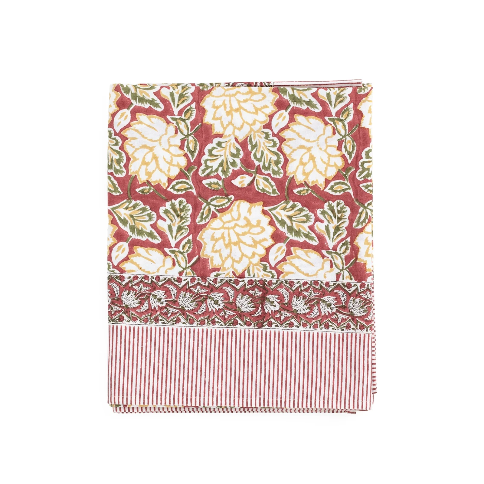 Bordsduk Eko Dahlia röd/grön, 150x350 cm