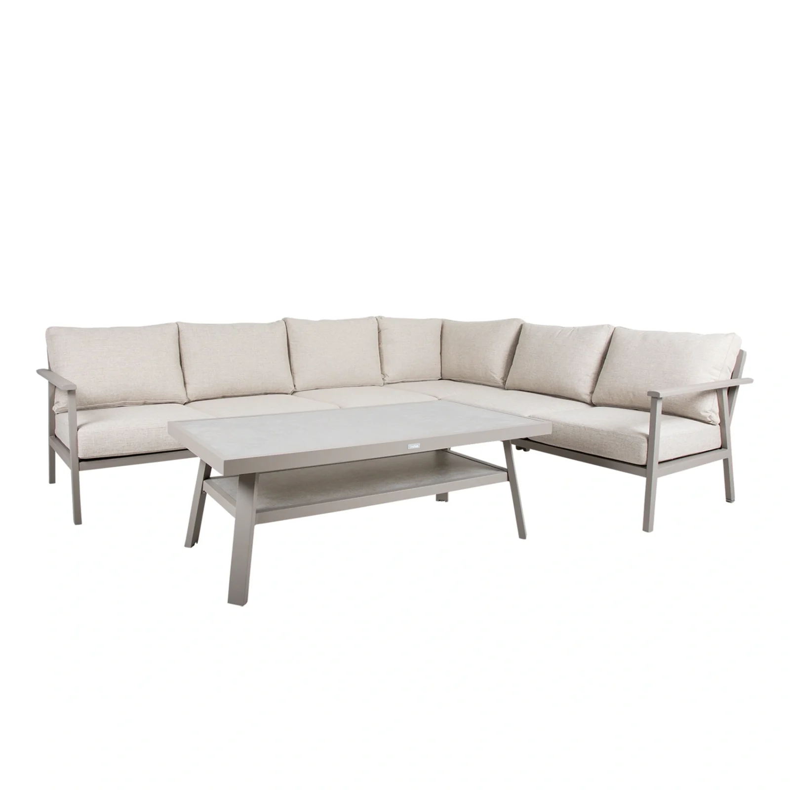 Samvaro Low hörnsoffa med bord – stor, khaki