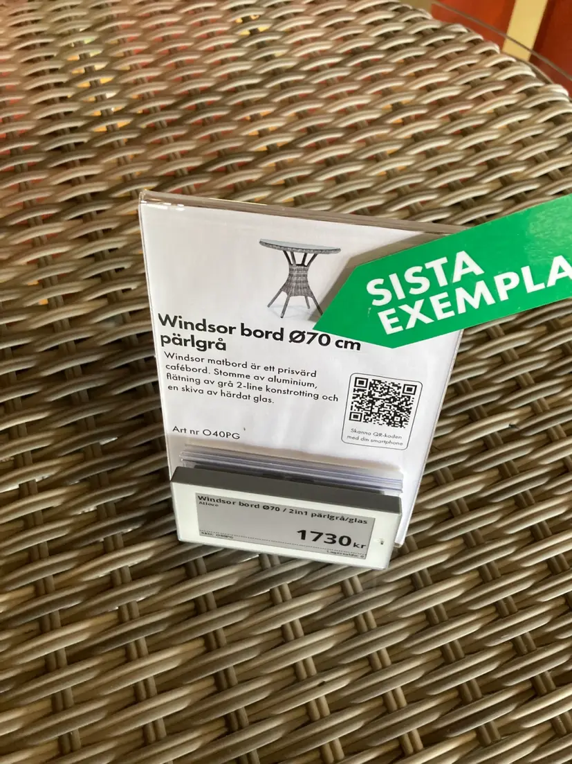Windsor bord pärlgrå Ø70 cm