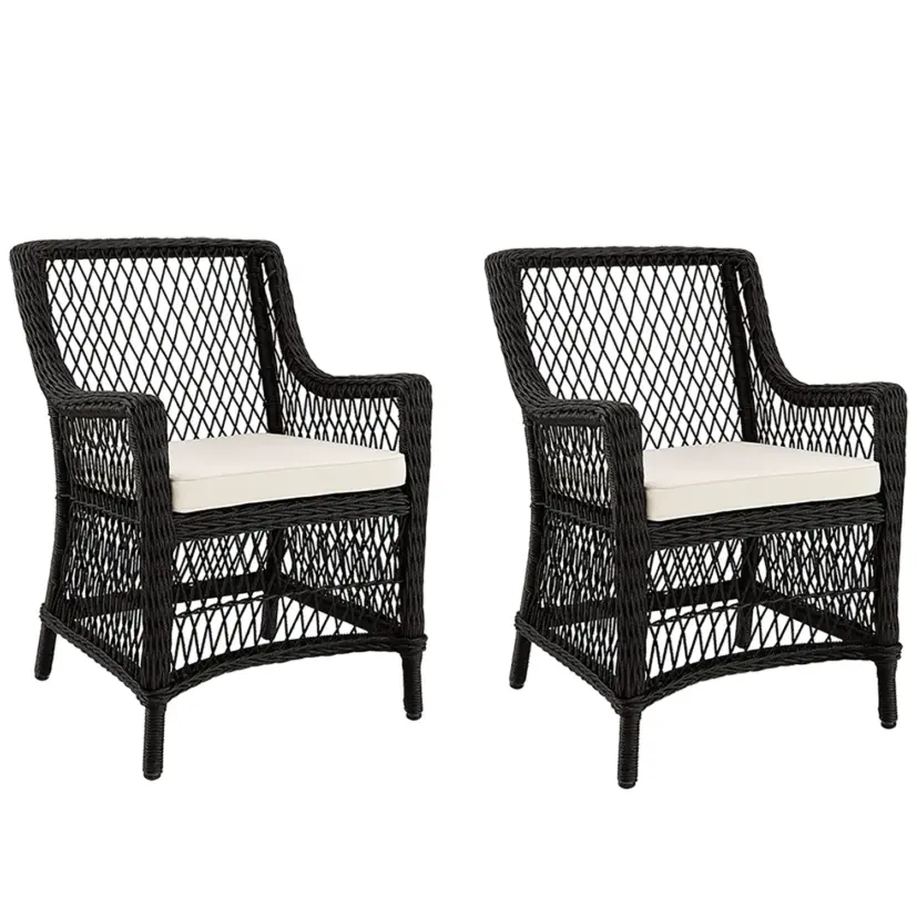Marbella karmstol black twist/offwhite, 2-pack