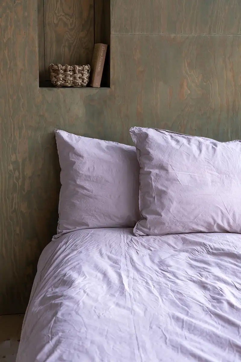 Crinkle bäddset lilac, 150x210 + 50x60 cm