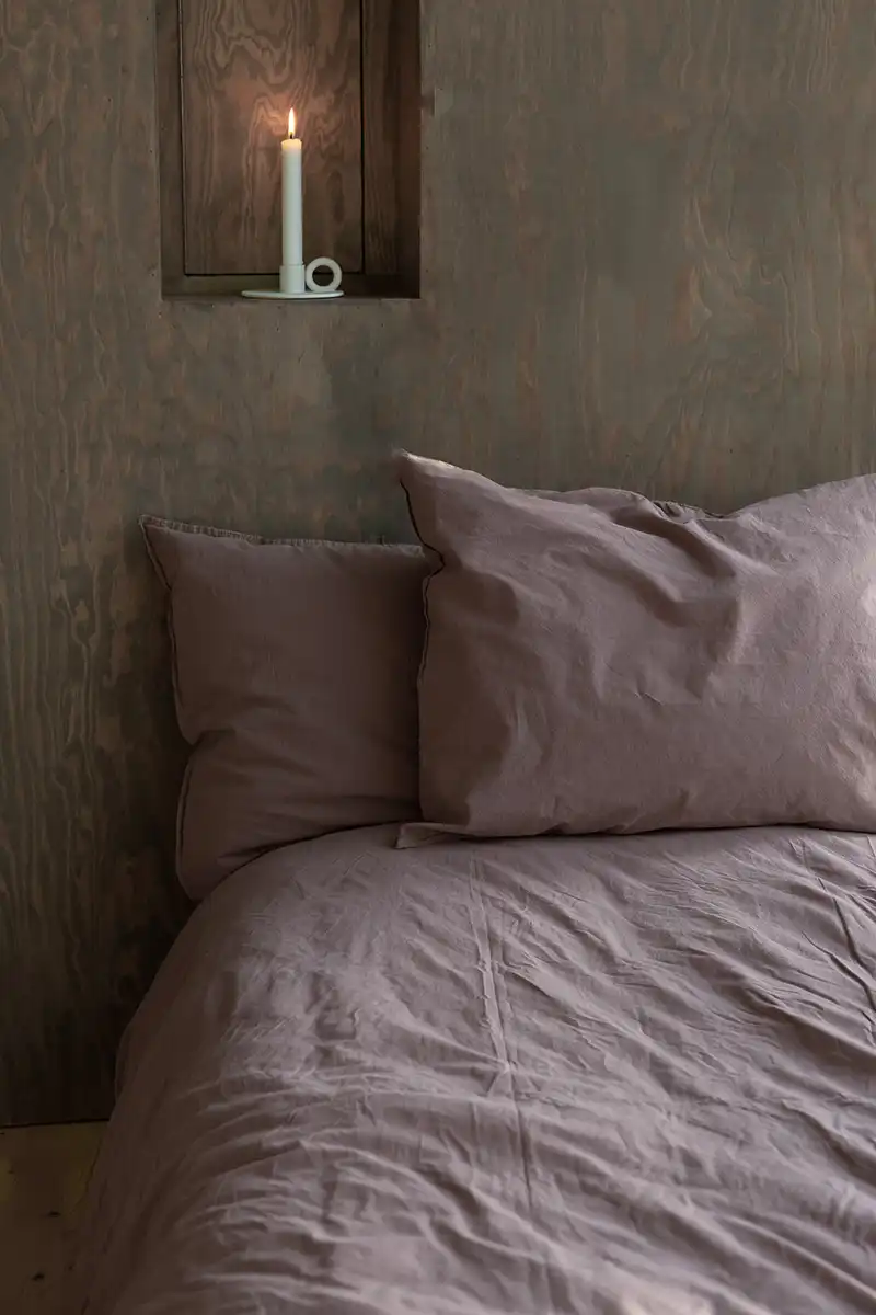 Crinkle bäddset rose taupe, 150x210 + 50x60 cm