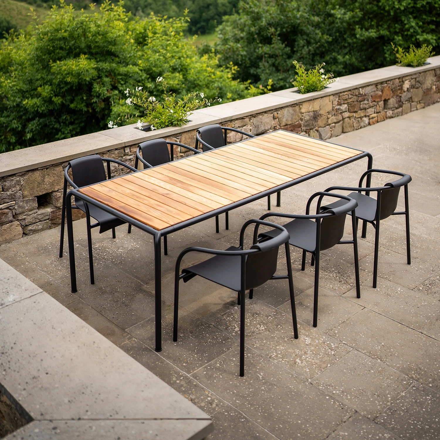 Avanti bord svart/furu 220x100 cm