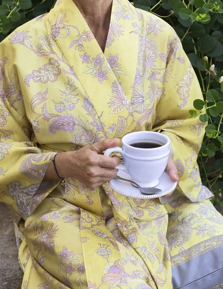 Bassetti kimono Indian Roses Y1 citrongul