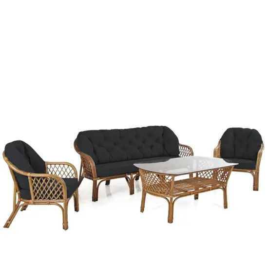 Sabina 3-sitsgrupp brun/svart