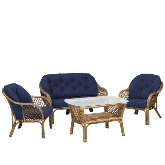 Sabina 2-sitsgrupp brun/blå