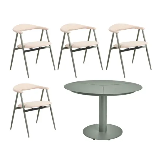 Boi/Peace matgrupp nordic green - 4 stolar - Ø110 cm