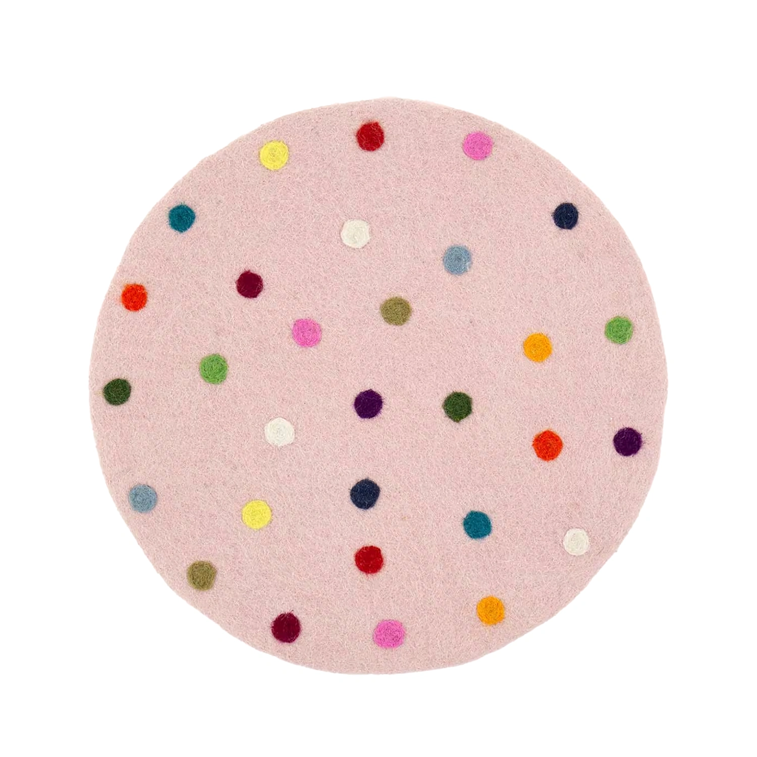 Felt Dot sittdyna rosa/multi Ø37 cm