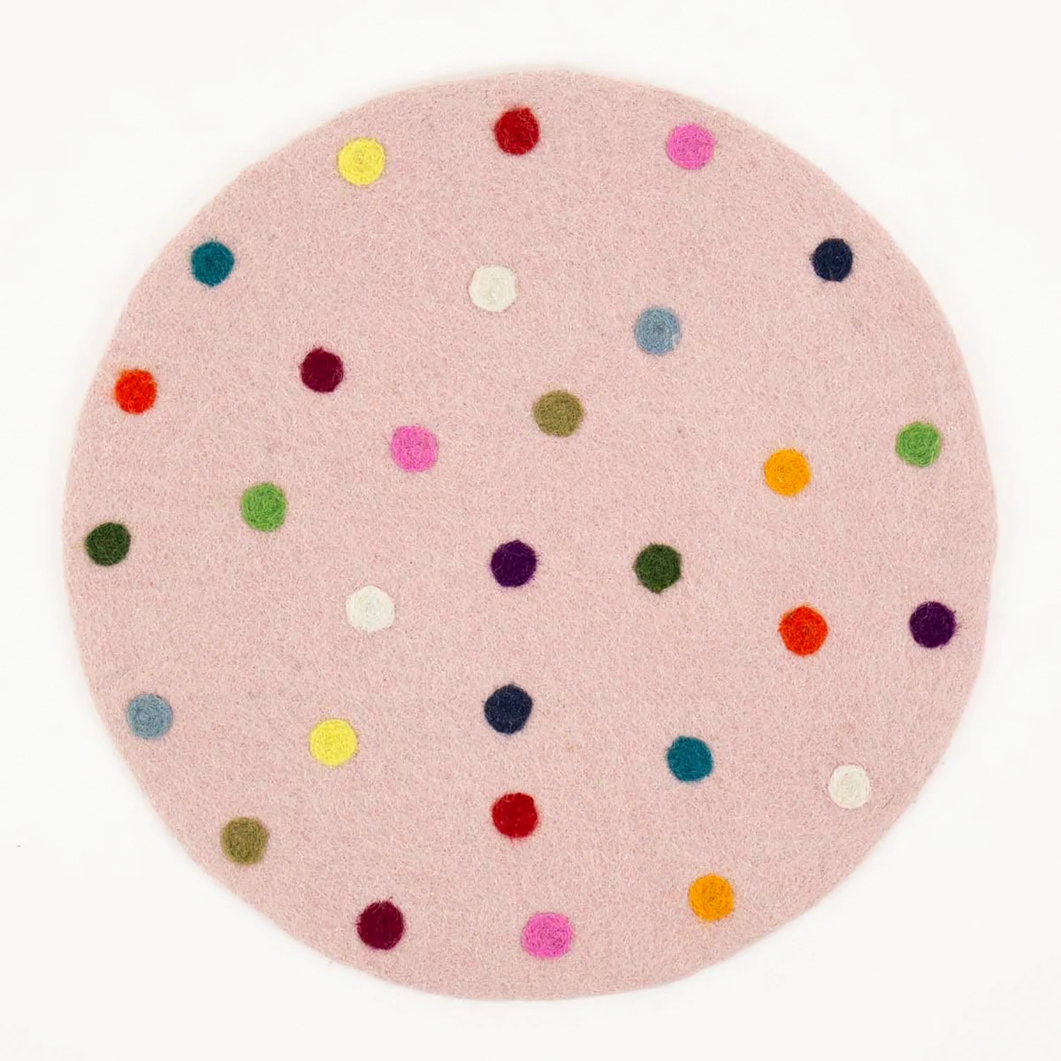 Felt Dot sittdyna rosa/multi Ø37 cm