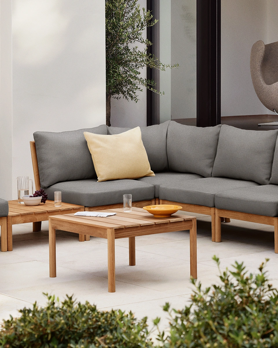 Tradition hörnmodul teak/mörkgrå