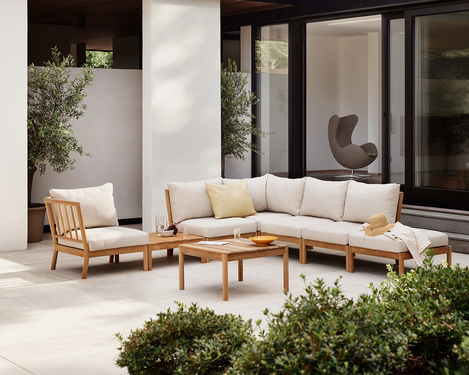 Tradition hörnmodul teak/ljus sand