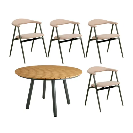 Boi/Bam Bo matgrupp nordic green - 4 stolar - Ø120 cm