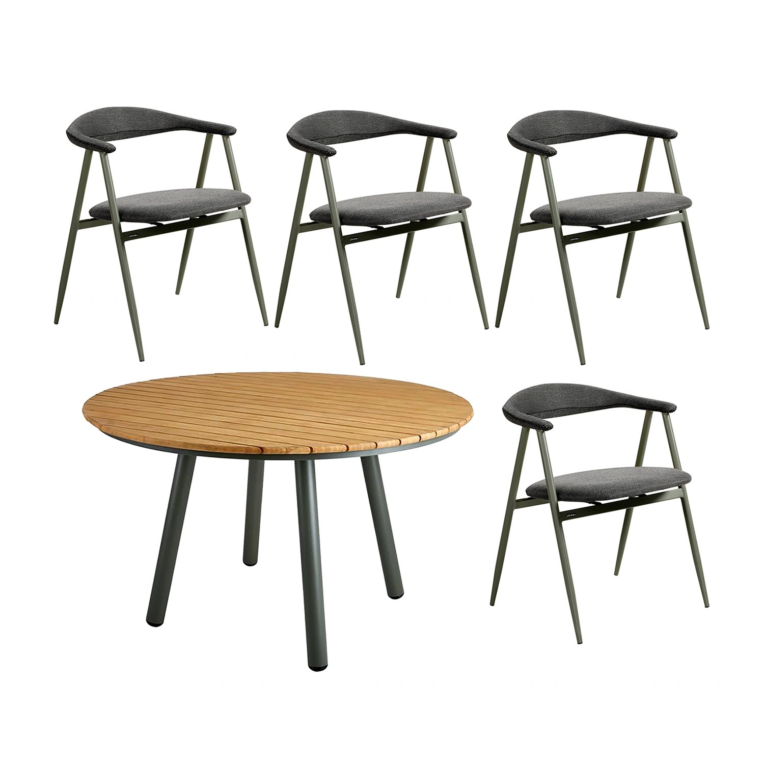 Boi/Bam Bo matgrupp nordic green - 4 stolar - Ø120 cm