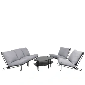 Blixt soffgrupp svart/sky grey