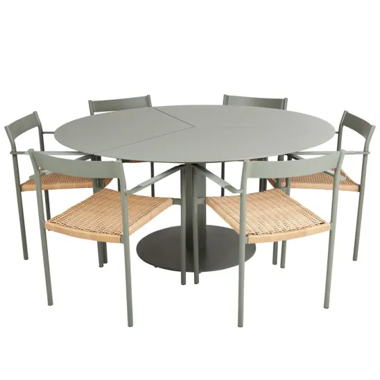 DK/Peace matgrupp nordic green - 6 stolar - Ø150 cm
