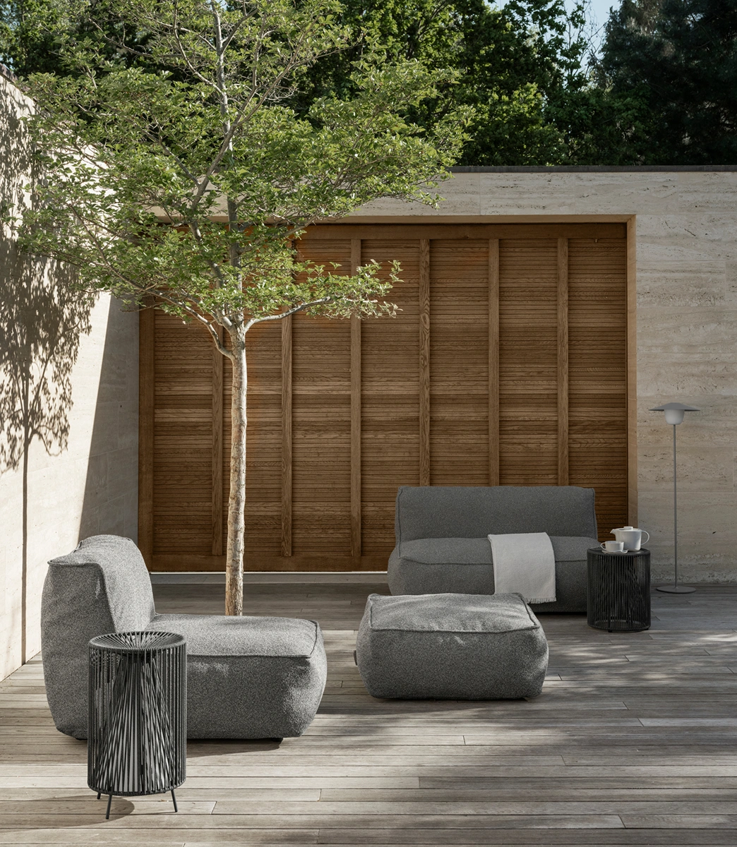 Grow 2-sitsmodul - bouclé stone