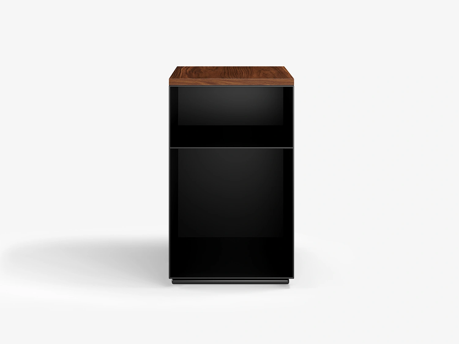 Holme sängbord svart/valnöt