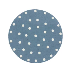 Felt Dot sittdyna blå/vit Ø37 cm